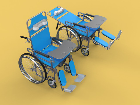 MULTIFUNCTION WHEELCHAIR COMMODE CLOSET TOILET RECLINING FOLDING 3D Model