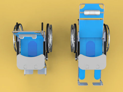 MULTIFUNCTION WHEELCHAIR COMMODE CLOSET TOILET RECLINING FOLDING 3D Model