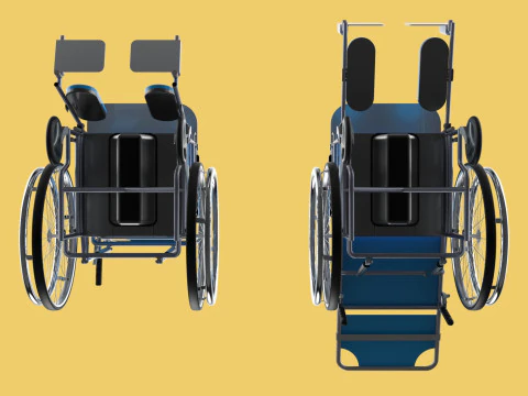 MULTIFUNCTION WHEELCHAIR COMMODE CLOSET TOILET RECLINING FOLDING 3D Model
