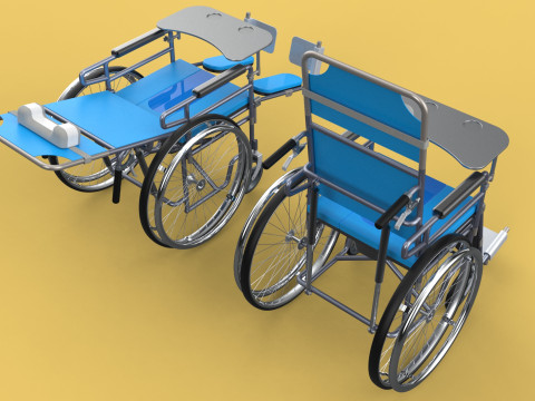 MULTIFUNCTION WHEELCHAIR COMMODE CLOSET TOILET RECLINING FOLDING Modello 3D