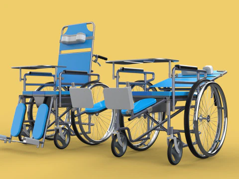 MULTIFUNCTION WHEELCHAIR COMMODE CLOSET TOILET RECLINING FOLDING 3D Model