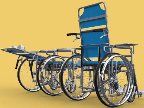 MULTIFUNCTION WHEELCHAIR COMMODE CLOSET TOILET RECLINING FOLDING Modello 3D