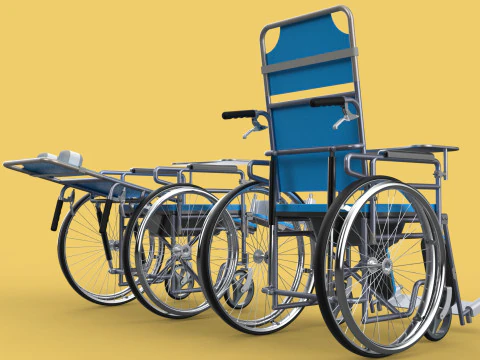 MULTIFUNCTION WHEELCHAIR COMMODE CLOSET TOILET RECLINING FOLDING 3D Model
