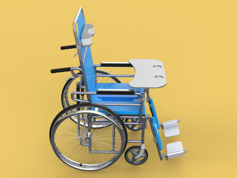 MULTIFUNCTION WHEELCHAIR COMMODE CLOSET TOILET RECLINING FOLDING Modello 3D
