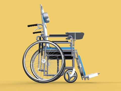 MULTIFUNCTION WHEELCHAIR COMMODE CLOSET TOILET RECLINING FOLDING Modello 3D