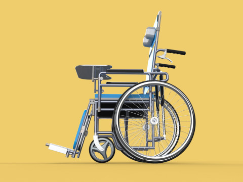 MULTIFUNCTION WHEELCHAIR COMMODE CLOSET TOILET RECLINING FOLDING Modello 3D