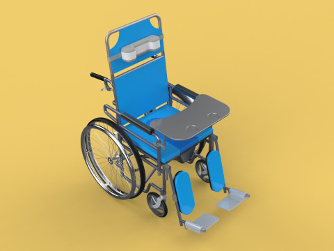 MULTIFUNCTION WHEELCHAIR COMMODE CLOSET TOILET RECLINING FOLDING Modello 3D