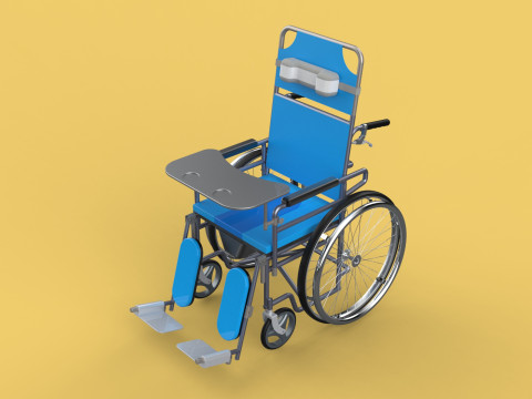 MULTIFUNCTION WHEELCHAIR COMMODE CLOSET TOILET RECLINING FOLDING Modello 3D