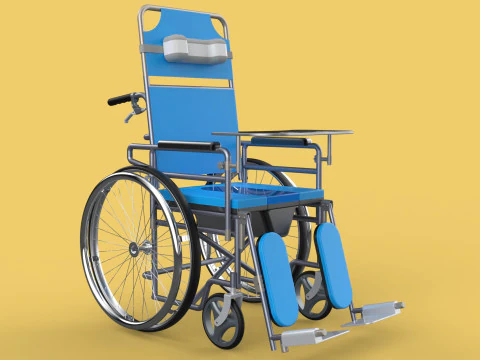 MULTIFUNCTION WHEELCHAIR COMMODE CLOSET TOILET RECLINING FOLDING 3D Model