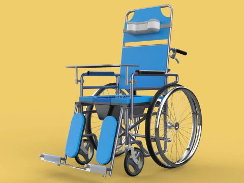 MULTIFUNCTION WHEELCHAIR COMMODE CLOSET TOILET RECLINING FOLDING 3D Model