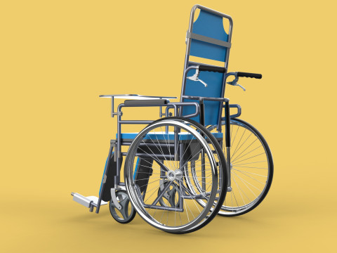 MULTIFUNCTION WHEELCHAIR COMMODE CLOSET TOILET RECLINING FOLDING Modello 3D
