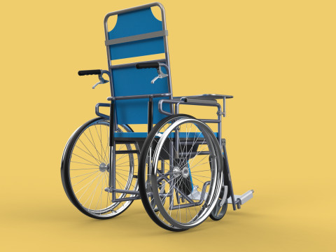 MULTIFUNCTION WHEELCHAIR COMMODE CLOSET TOILET RECLINING FOLDING Modello 3D