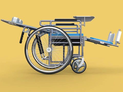 MULTIFUNCTION WHEELCHAIR COMMODE CLOSET TOILET RECLINING FOLDING 3D Model