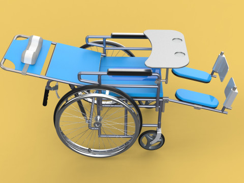 MULTIFUNCTION WHEELCHAIR COMMODE CLOSET TOILET RECLINING FOLDING Modello 3D