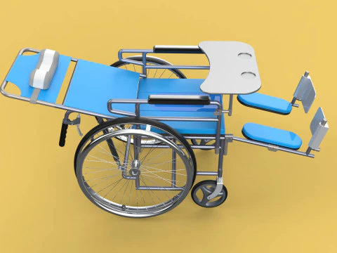 MULTIFUNCTION WHEELCHAIR COMMODE CLOSET TOILET RECLINING FOLDING 3D Model