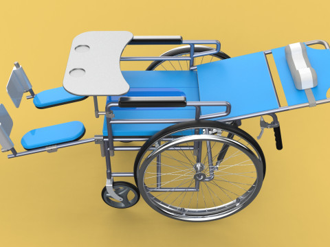 MULTIFUNCTION WHEELCHAIR COMMODE CLOSET TOILET RECLINING FOLDING Modello 3D