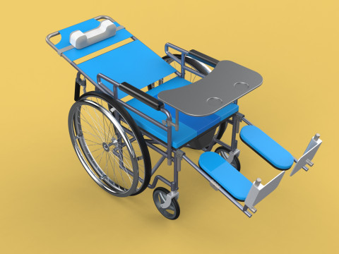 MULTIFUNCTION WHEELCHAIR COMMODE CLOSET TOILET RECLINING FOLDING Modello 3D
