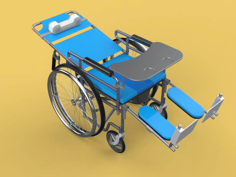 MULTIFUNCTION WHEELCHAIR COMMODE CLOSET TOILET RECLINING FOLDING 3D Model
