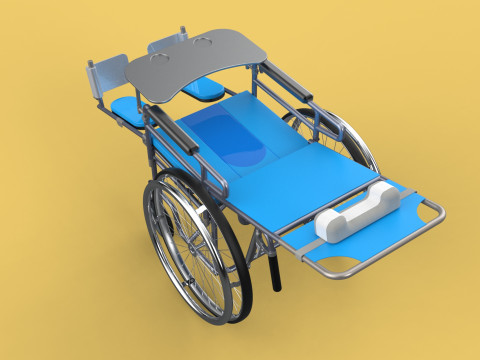 MULTIFUNCTION WHEELCHAIR COMMODE CLOSET TOILET RECLINING FOLDING Modello 3D
