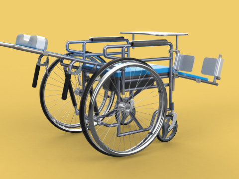 MULTIFUNCTION WHEELCHAIR COMMODE CLOSET TOILET RECLINING FOLDING Modello 3D