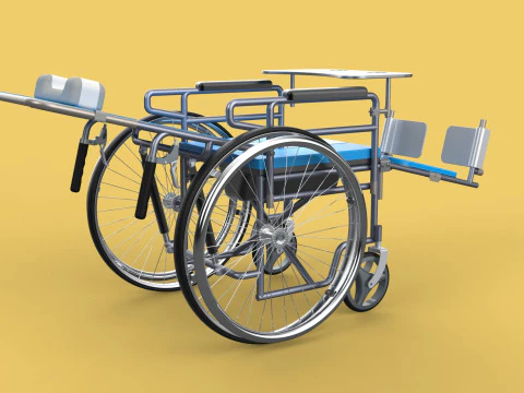 MULTIFUNCTION WHEELCHAIR COMMODE CLOSET TOILET RECLINING FOLDING 3D Model
