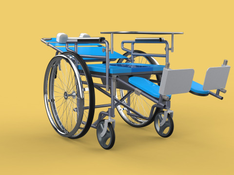 MULTIFUNCTION WHEELCHAIR COMMODE CLOSET TOILET RECLINING FOLDING Modello 3D