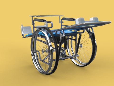 MULTIFUNCTION WHEELCHAIR COMMODE CLOSET TOILET RECLINING FOLDING Modello 3D