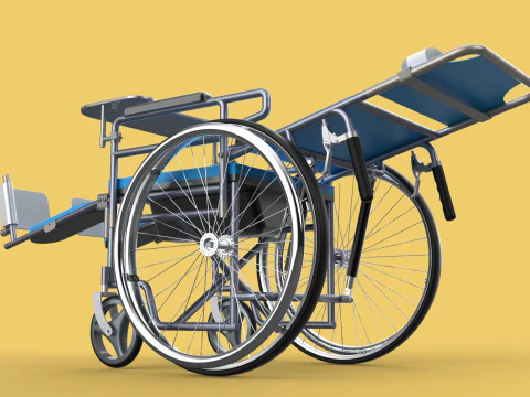 MULTIFUNCTION WHEELCHAIR COMMODE CLOSET TOILET RECLINING FOLDING 3D Model
