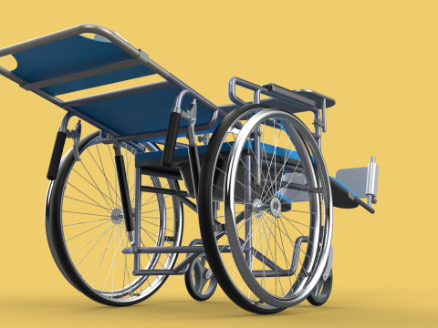 MULTIFUNCTION WHEELCHAIR COMMODE CLOSET TOILET RECLINING FOLDING Modello 3D