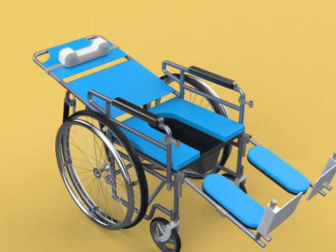 MULTIFUNCTION WHEELCHAIR COMMODE CLOSET TOILET RECLINING FOLDING Modello 3D