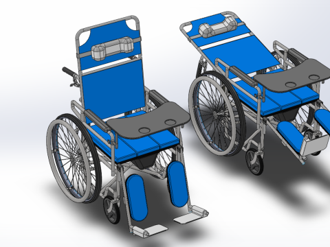 MULTIFUNCTION WHEELCHAIR COMMODE CLOSET TOILET RECLINING FOLDING Modello 3D