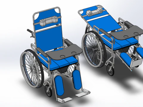 MULTIFUNCTION WHEELCHAIR COMMODE CLOSET TOILET RECLINING FOLDING 3D Model