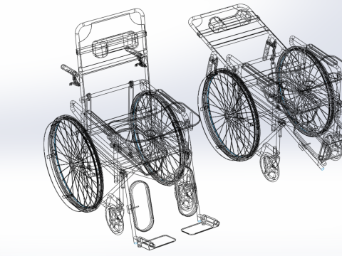 MULTIFUNCTION WHEELCHAIR COMMODE CLOSET TOILET RECLINING FOLDING Modello 3D
