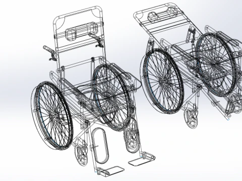 MULTIFUNCTION WHEELCHAIR COMMODE CLOSET TOILET RECLINING FOLDING 3D Model