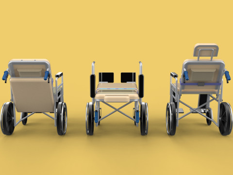 MULTIPURPOSE WHEELCHAIR COMMODE CLOSET TOILET RECLINE FOLDABLE 3Dモデル