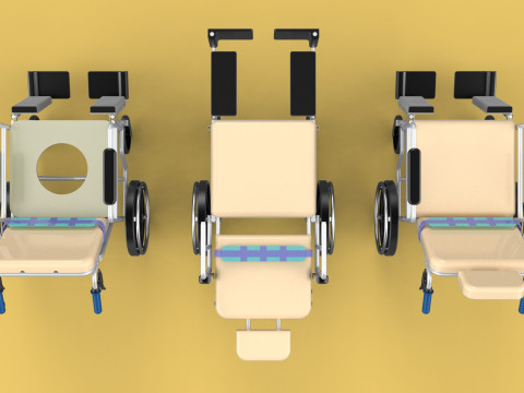 MULTIPURPOSE WHEELCHAIR COMMODE CLOSET TOILET RECLINE FOLDABLE 3Dモデル