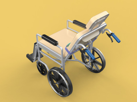 MULTIPURPOSE WHEELCHAIR COMMODE CLOSET TOILET RECLINE FOLDABLE 3Dモデル