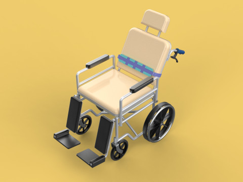 MULTIPURPOSE WHEELCHAIR COMMODE CLOSET TOILET RECLINE FOLDABLE 3Dモデル