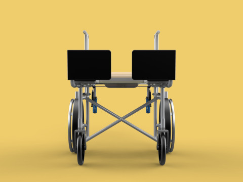 MULTIPURPOSE WHEELCHAIR COMMODE CLOSET TOILET RECLINE FOLDABLE 3Dモデル
