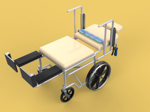 MULTIPURPOSE WHEELCHAIR COMMODE CLOSET TOILET RECLINE FOLDABLE 3Dモデル