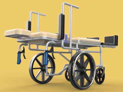 MULTIPURPOSE WHEELCHAIR COMMODE CLOSET TOILET RECLINE FOLDABLE 3Dモデル