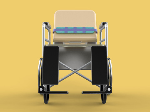 MULTIPURPOSE WHEELCHAIR COMMODE CLOSET TOILET RECLINE FOLDABLE 3Dモデル