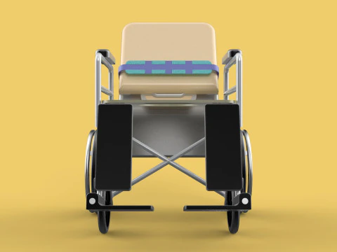 MULTIPURPOSE WHEELCHAIR COMMODE CLOSET TOILET RECLINE FOLDABLE 3D Model