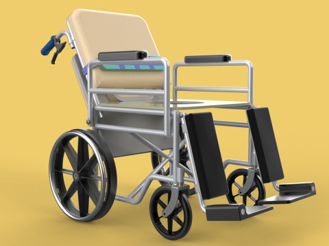 MULTIPURPOSE WHEELCHAIR COMMODE CLOSET TOILET RECLINE FOLDABLE 3Dモデル