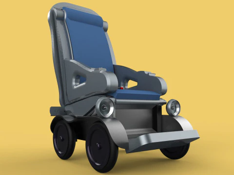 自动驾驶智能电动轮椅自主机器人车 3D 模型