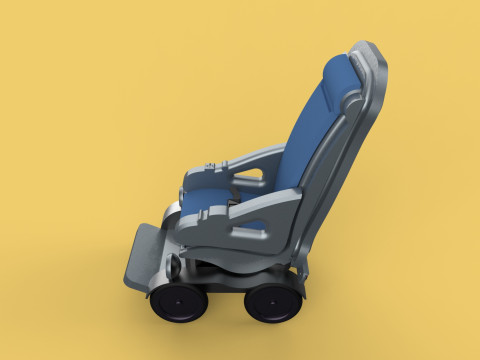SELF-DRIVING SMART ELECTRIC WHEELCHAIR AUTONOMOUS ROBOT VEHICLE 3D Model
