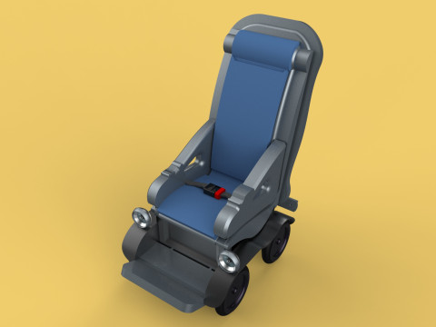 SELF-DRIVING SMART ELECTRIC WHEELCHAIR AUTONOMOUS ROBOT VEHICLE 3D Model