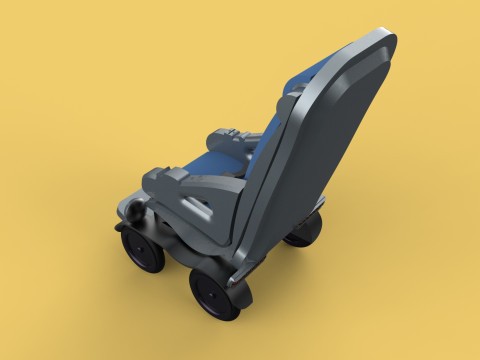 SELF-DRIVING SMART ELECTRIC WHEELCHAIR AUTONOMOUS ROBOT VEHICLE 3D Model