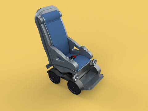 SELF-DRIVING SMART ELECTRIC WHEELCHAIR AUTONOMOUS ROBOT VEHICLE 3D Model
