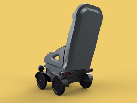 SELF-DRIVING SMART ELECTRIC WHEELCHAIR AUTONOMOUS ROBOT VEHICLE 3D Model